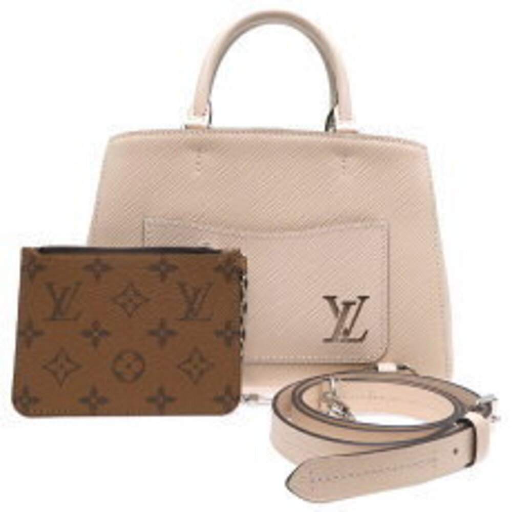 Louis Vuitton Marelle Tote Bag Clutch Epi Leather Quartz White